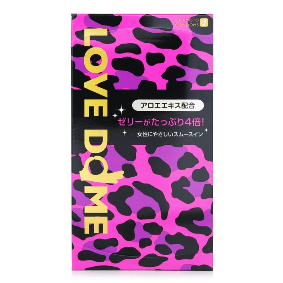 4547691710345 日產岡本 - OKAMOTO LOVE DOME 女性免痛4倍潤滑含蘆薈豹紋避孕套 12片裝