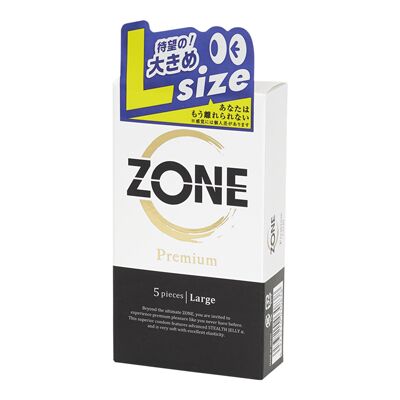 4973210030838 日產JEX - ZONE PREMIUM 隱形果凍極限無套感尊享版避孕套 5片裝【L碼】